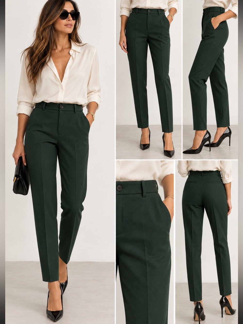 Zara Women’s Dark Green Dress Pants - Tailored Trousers